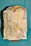 Titolo: Annunciazione (Omaggio a Klimt) -Tecnica: Ceramica policroma - 32x24 cm - 2001 - 0